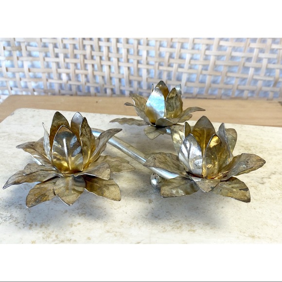 Vintage Floral Petal Candlestick Taper Holder - Picture 2 of 5